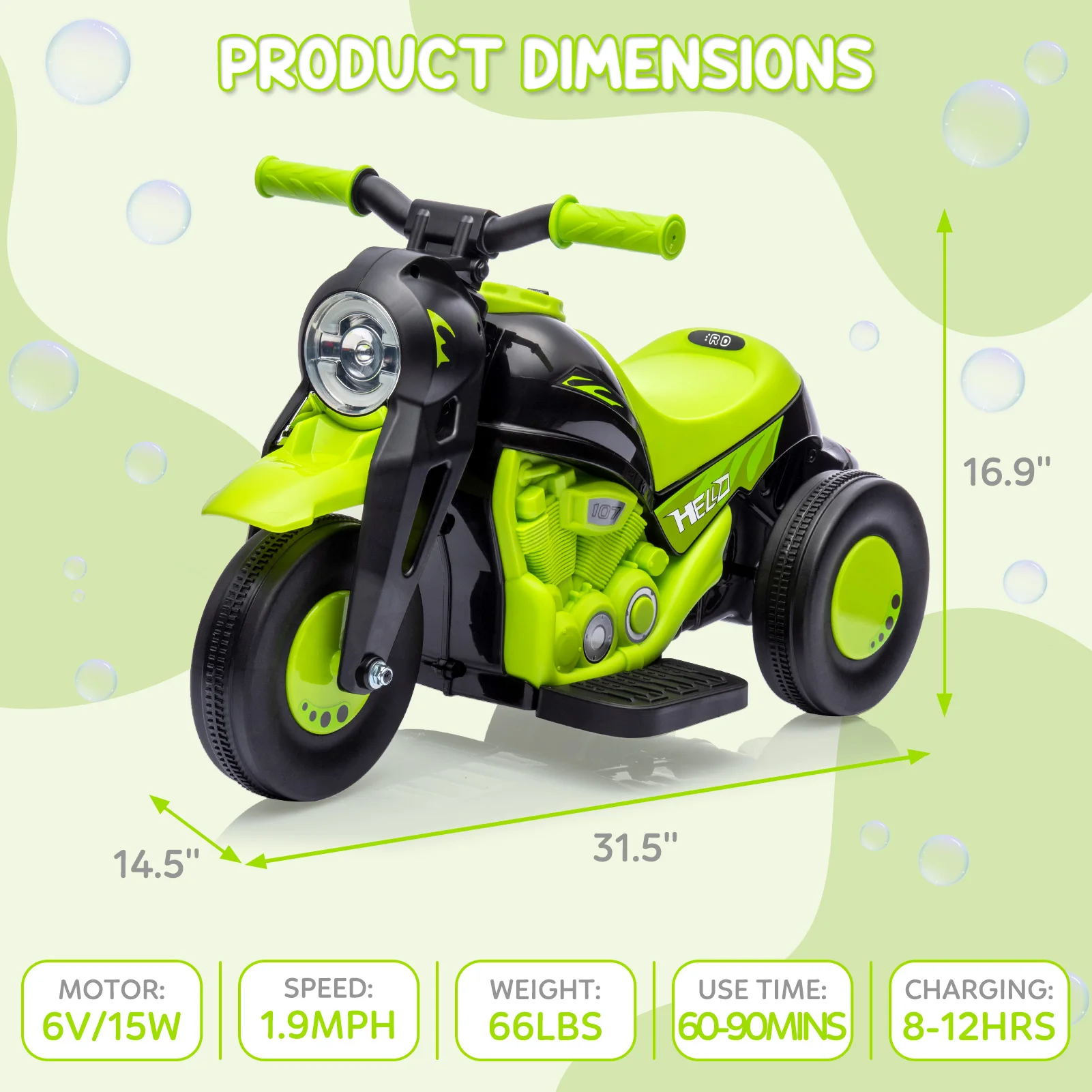 toddler ride-on motorcycle with foot pedal