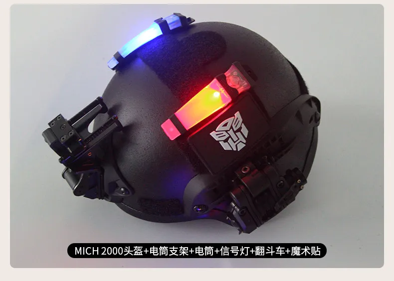 Waterproof Tactical Helmet Light Accessory with Velcro Life-Saving Strobe Lamp for Outdoor Cycling Signal Flashlight Survival Eq