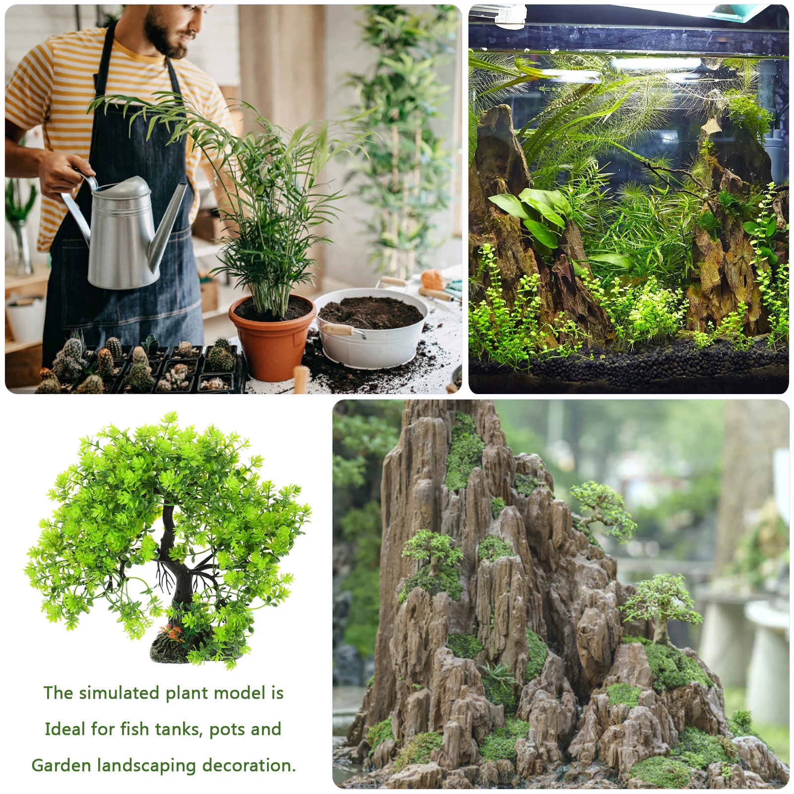 

Green Aquarium Tree Ornament Resin Craft Artificial Fish Tank Decor Underwater Landscape Safe For Fresh Salt Water Pets