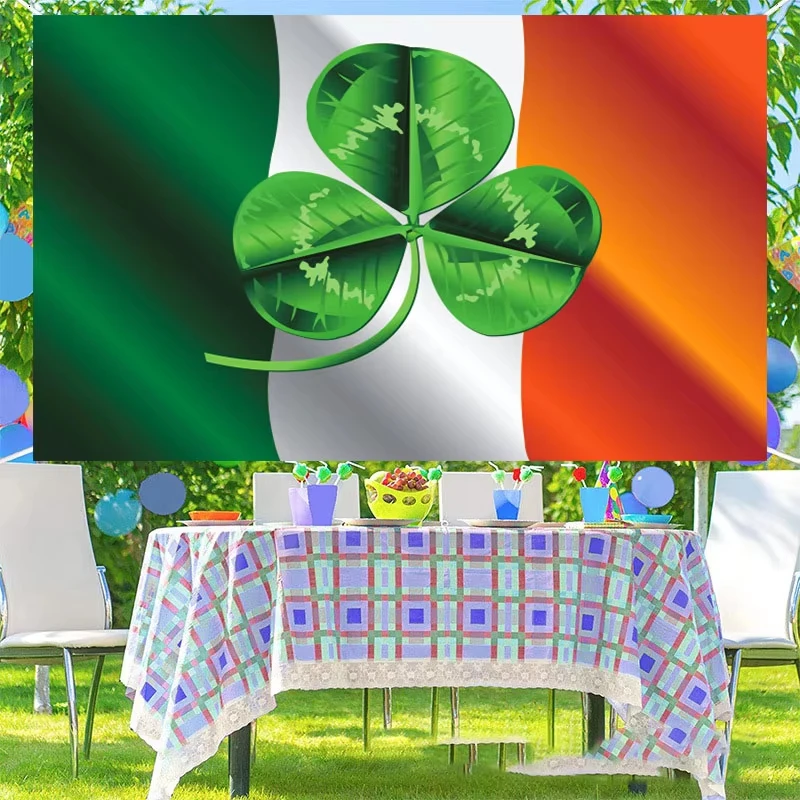 

Happy St. Patrick’s Day Photography Backdrop Clover Shamrock Hat Festival Celebrate Party Portrait Photo Background Decor Props