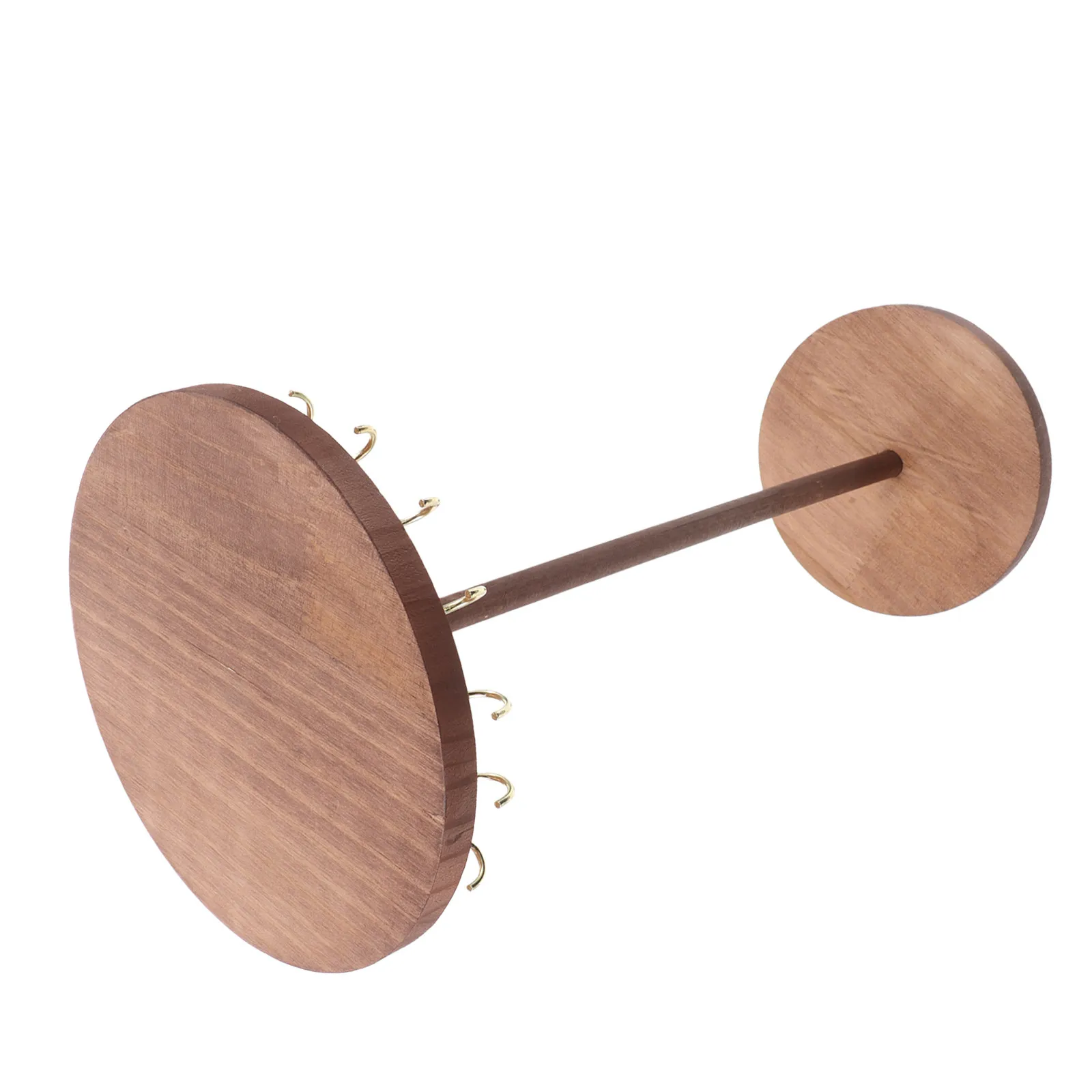 

Desktop Jewelry Stand Solid Wood Round Display Rack for Necklaces Earrings Bracelets Hook Hanger Organizer Home Boutique Decor