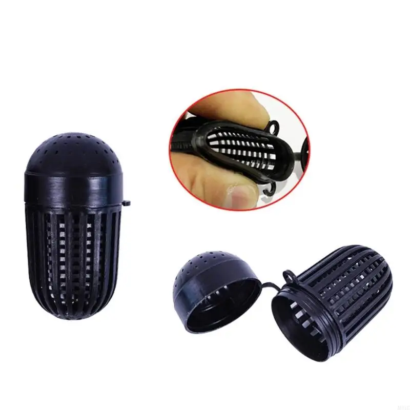 M5TC 5pcs أسماك إغراء صيد الأسماك الطعوم قفص مصاصة صاحب التغذية حامل السمك إغراء سلة بلاستيكية