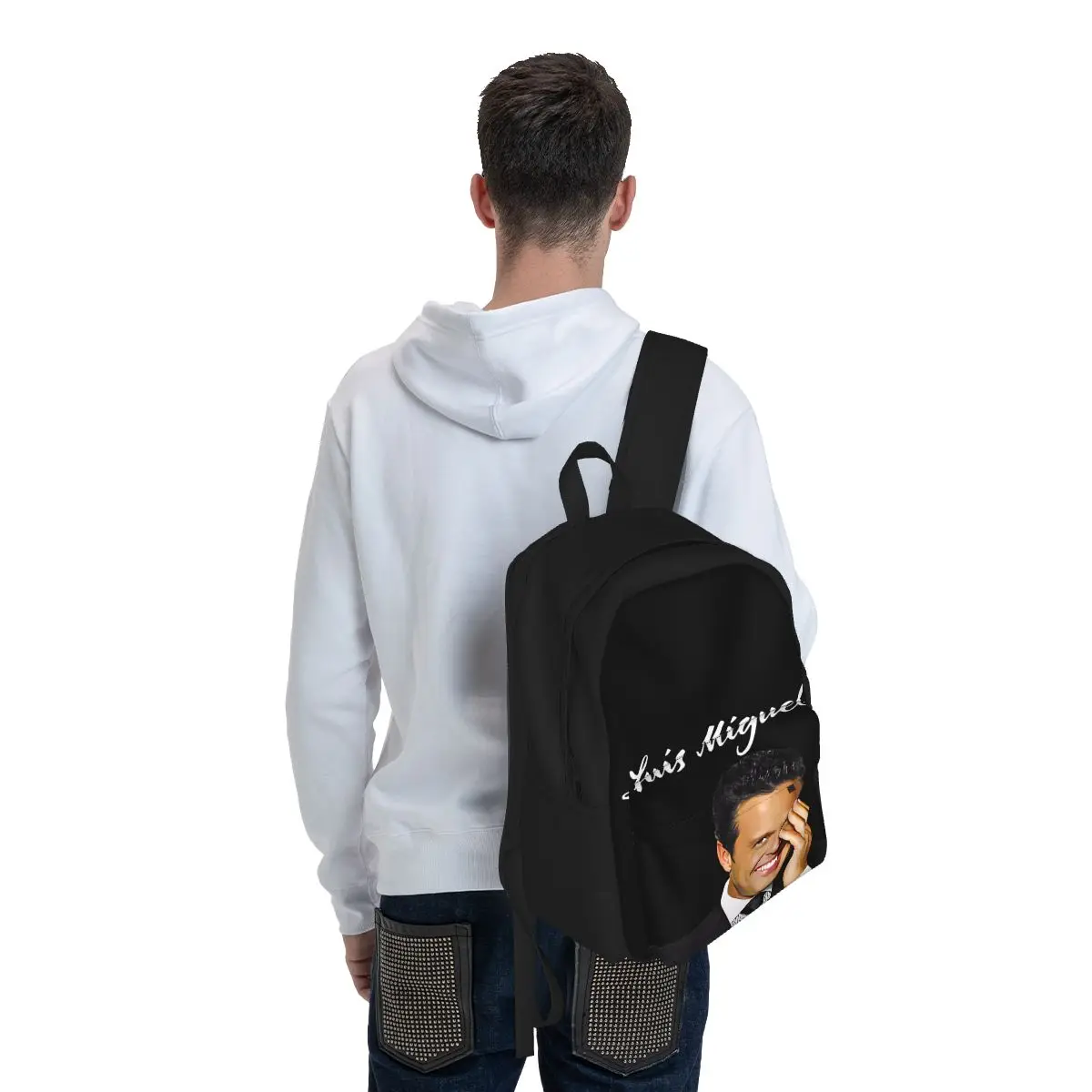 Luis Miguel Singer To Smile In Men\'s Multifunctional Laptop Backpack Business Backpack Travel Bag School Bag Handbag Male