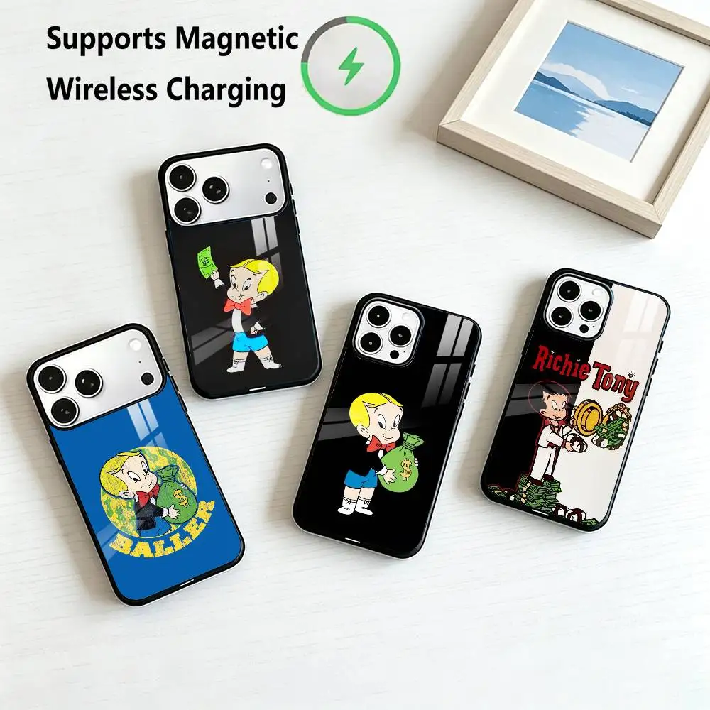 R-Rich Boy Richie Rich-H  Phone Case For iPhone17,16,15,14,13,12,11 Plus,Pro Supports Magnetic Wireless Charging Gift