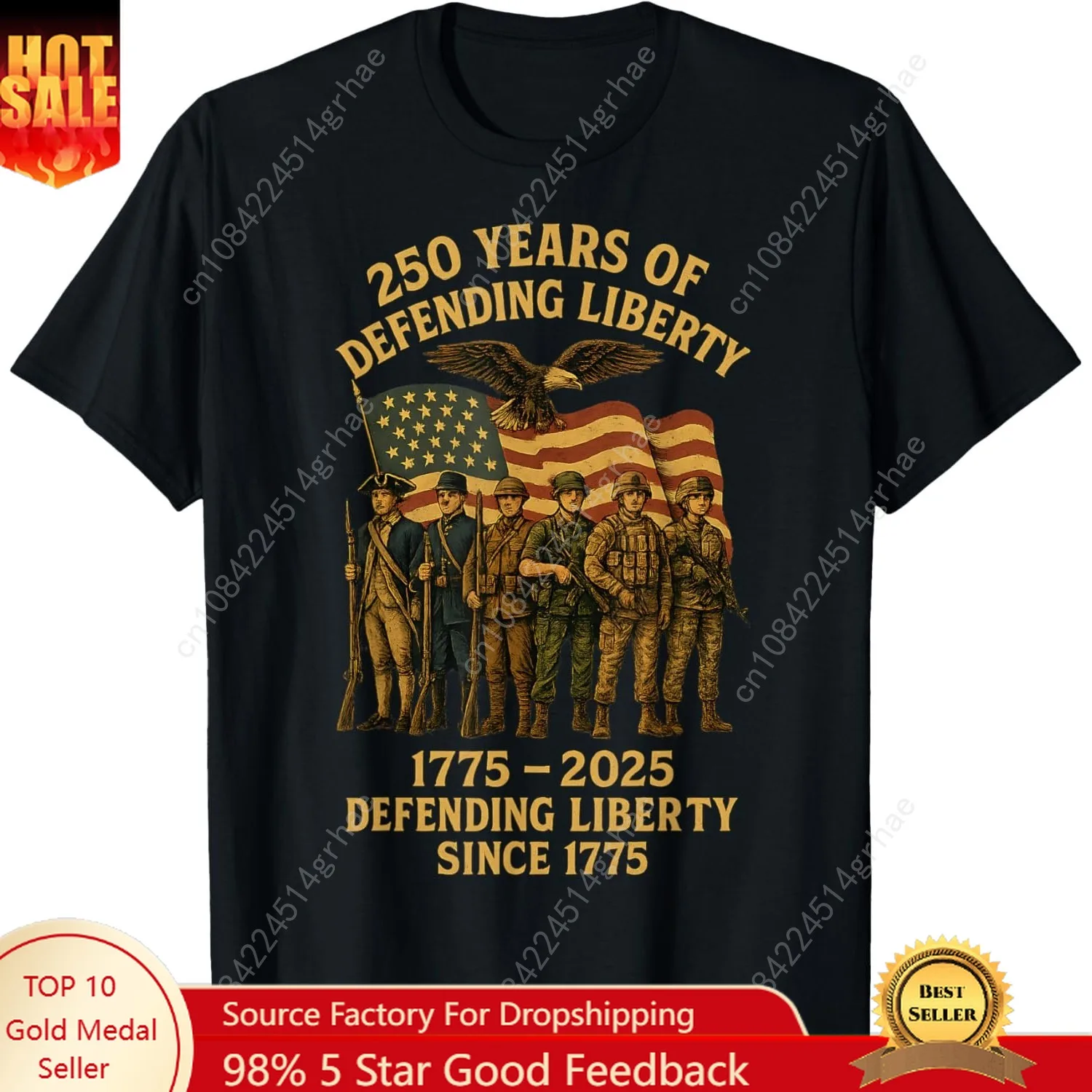 

Patriotic USA Army Us Military Parade 250th anniversary 2025 T-Shirt