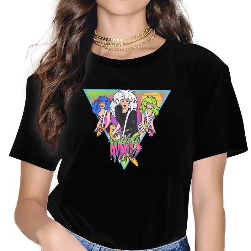 Jem and The Holograms Roxy Stormer-Camiseta gótica Retro para mujer, camisa de cuello redondo, camiseta informal de algodón Y2K Harajuku