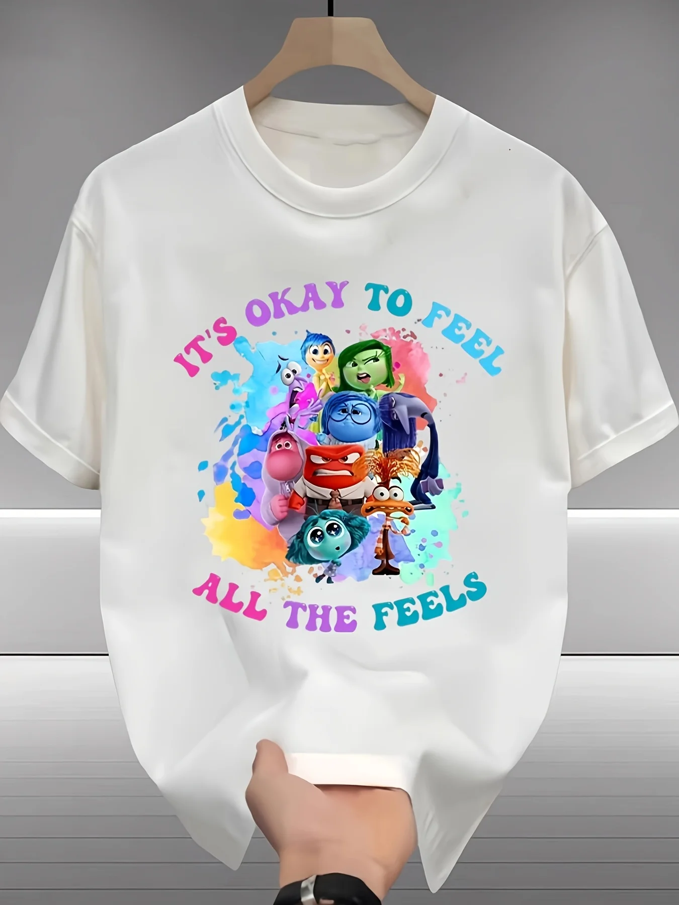 

Men'S "Inside Out" Graphic T-Shirt - Casual, Short Sleeve, Comfortable, Breathable, Round Neck, Summer Tee with Emotional Charac