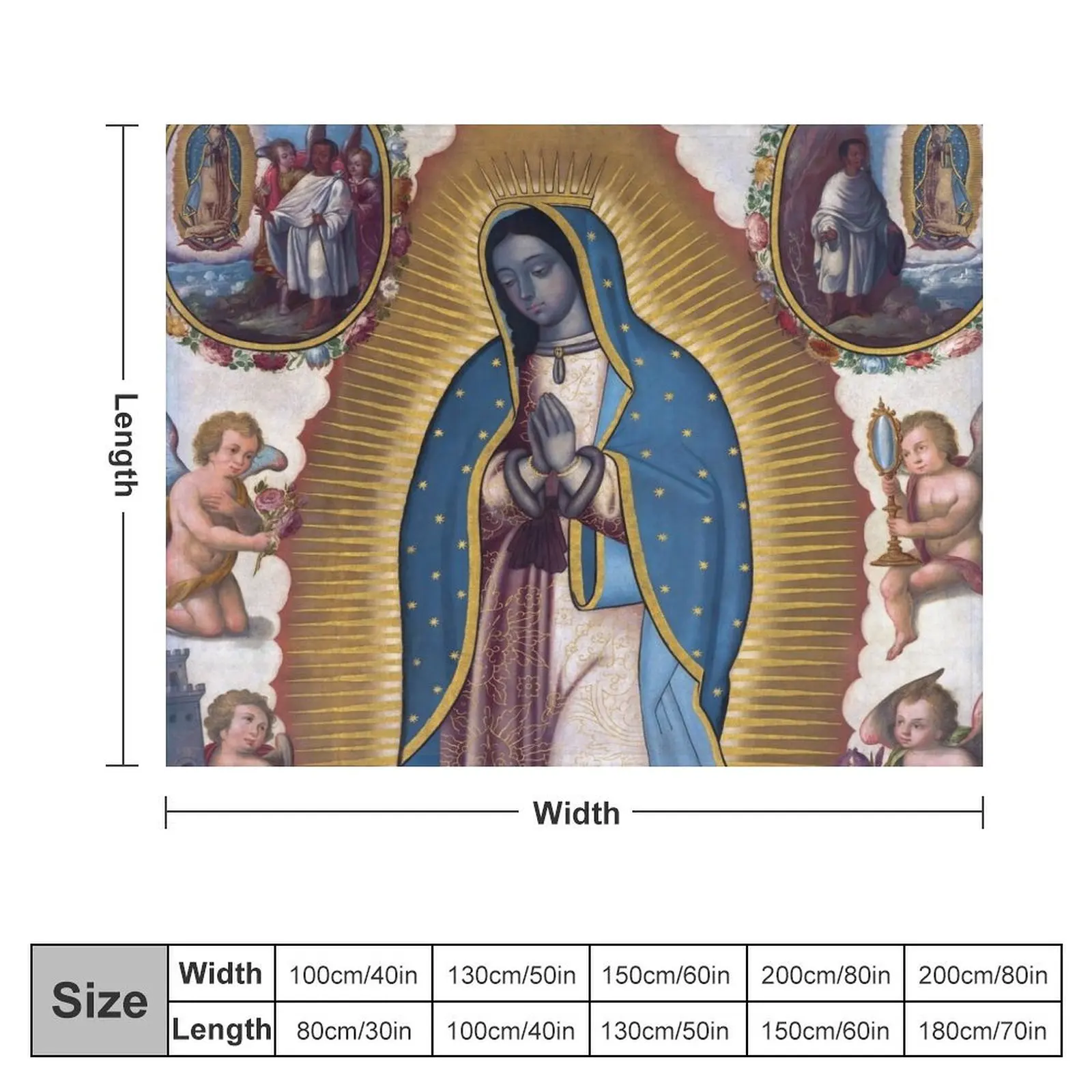 Virgin of Guadalupe (c 1700) Throw Blanket Winter beds Beach blankets ands Blankets