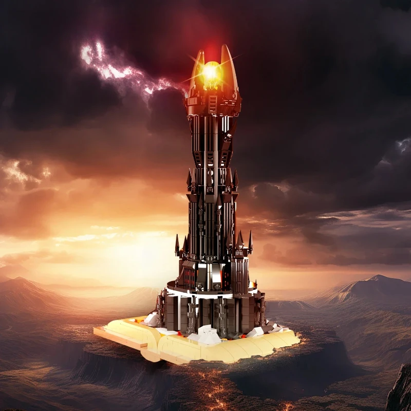 

966PCS Magic Book Black Tower Blocks, Dark Castle Building Set with Lights, DIY Assembly Model, Premium Hobby Gifts