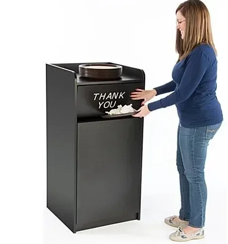 a For 50 60 100 120 240L Outdoor Black Decorative Refuse Garbage Bin Stainless Steel Trash Can Recycle Pedal Waste Bin