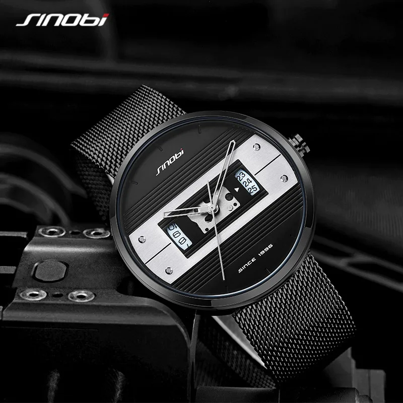 Sinobi Fashion Creative Men\'s Wrist Watch Waterproof Military Army Stainless Steel Male Clock Top Brand Luxury Man Sport Watches