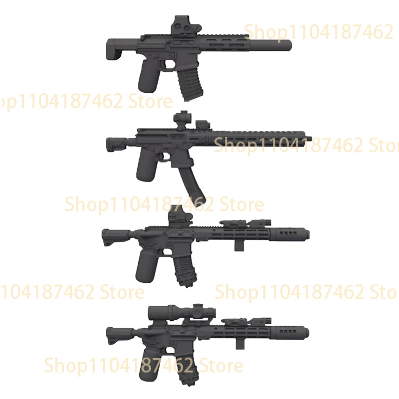 MOC Military 3D Printed Gun Building Blocks Soldier Weapons Special Forces Action Figure Equipment Accessory M4 Rifle Toys Gifts
