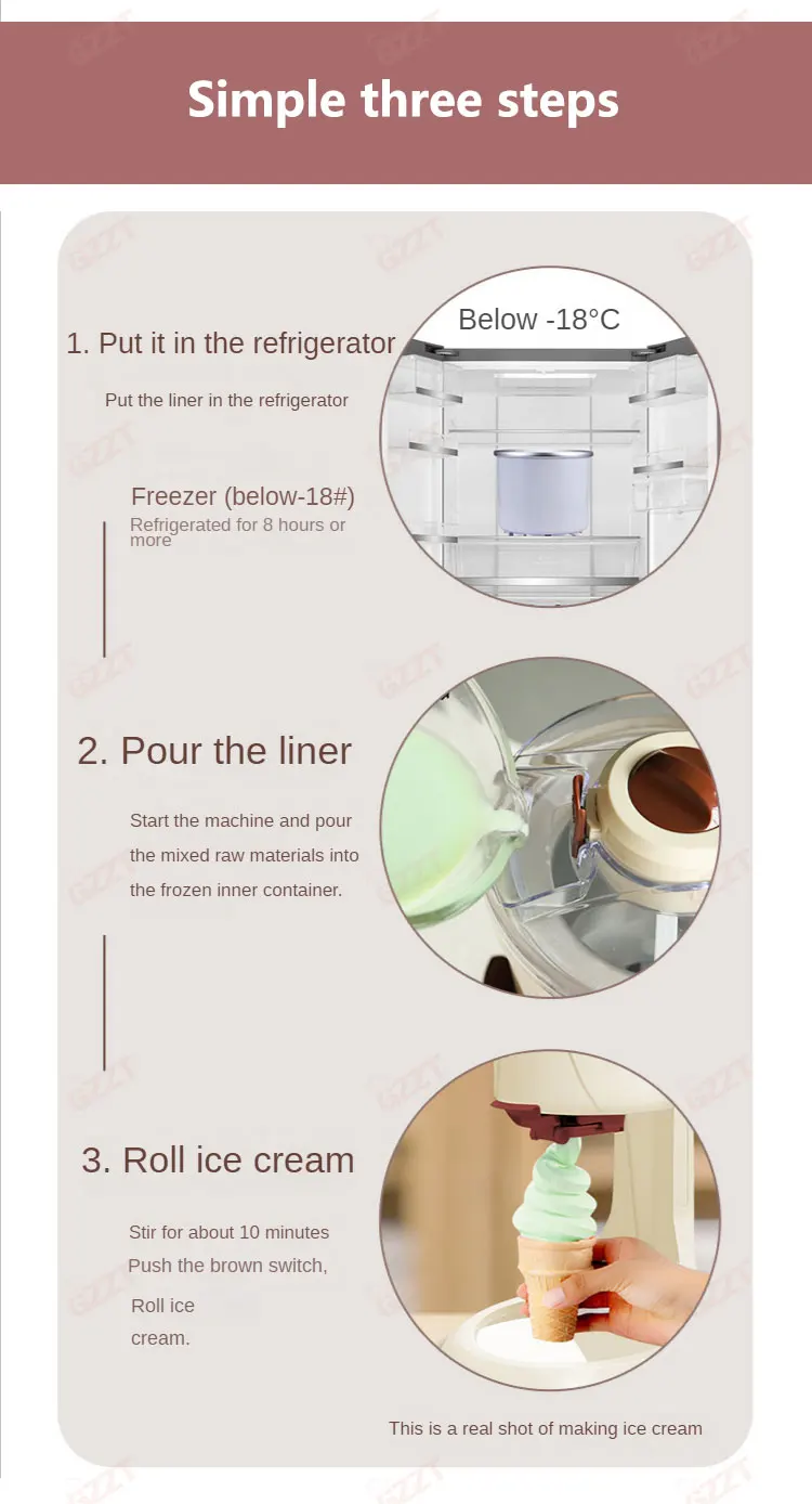 1L برميل آلة مخروط الآيس كريم الأطفال محلية الصنع الفاكهة الآيس كريم المخروط التلقائي الصغيرة صانع الآيس كريم المنزلية
