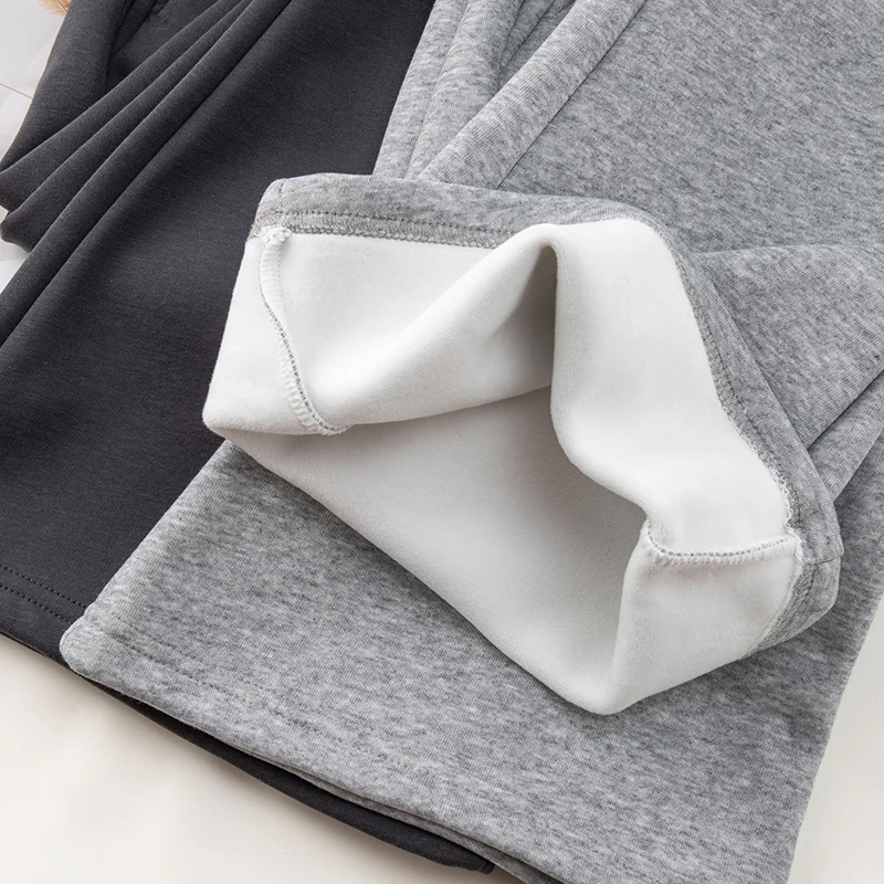 Calças largas femininas da série de lã de inverno – Lulu Dupe calças de cintura alta para levantamento de quadril, calças halter grossas e quentes