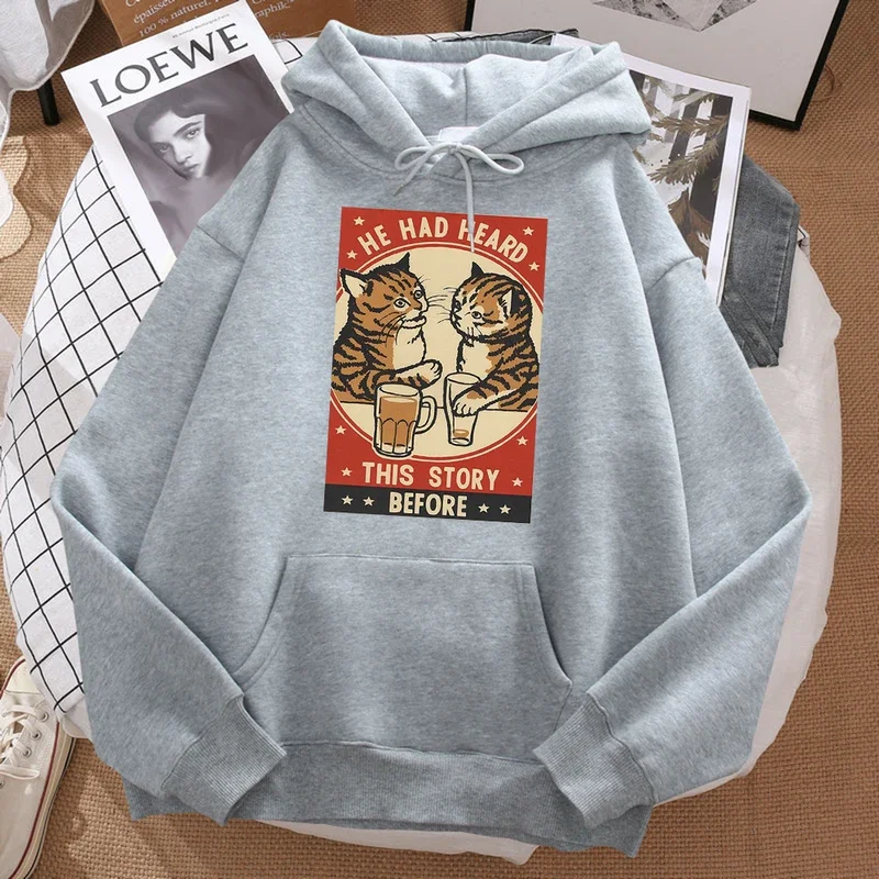 

Two Cats Chatting He Had Heard This Story Before Man Hoodies Hip Hop Hoodie Casual Fashion Hoody Harajuku Big Size Pullover