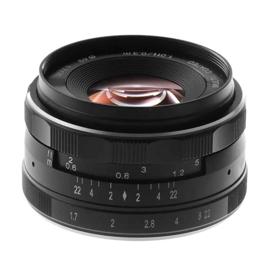 MEIKE 35mm F1.7 Obiettivo principale con messa a fuoco manuale ad ampia apertura per fotocamere EOS NEX Fujifilm FX Nikon M4/3