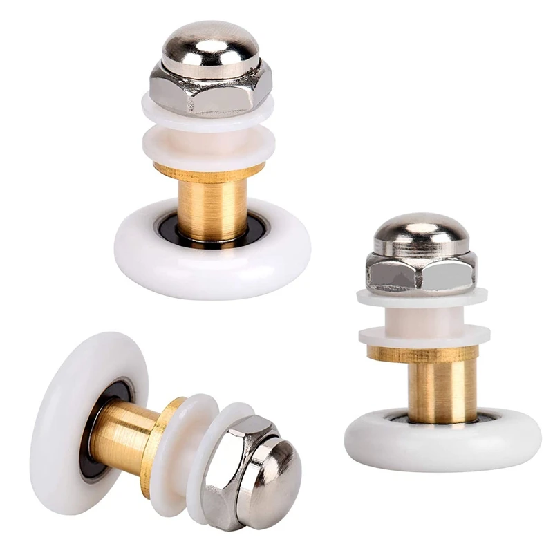 6PCS 27Mm Shower Door Rollers For The Bathroom Glass Sliding Door Pulleys Wheels Ultra-Quiet Shower Glass Door Rollers