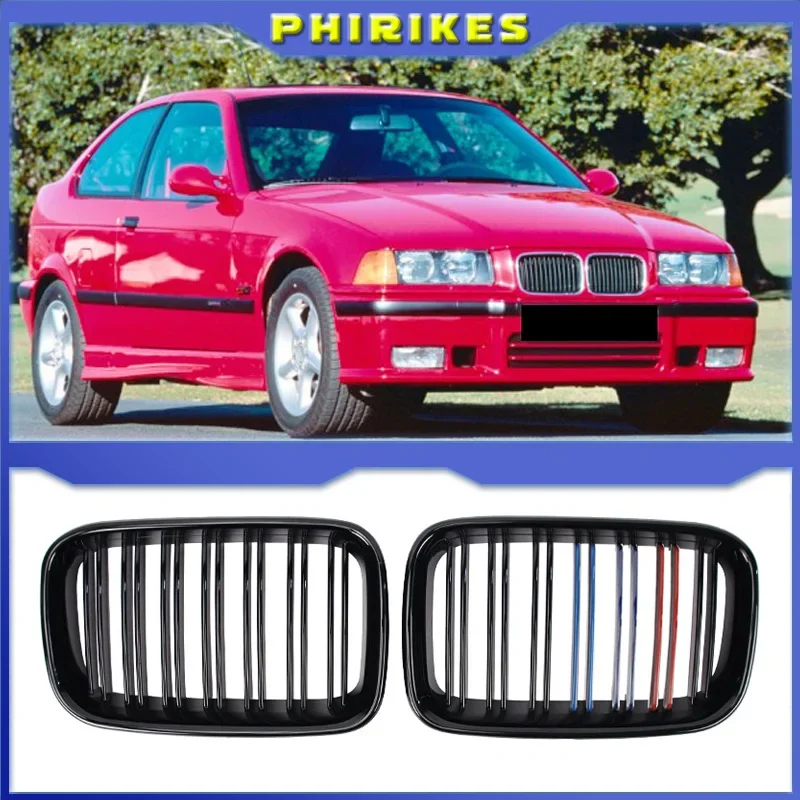 

For BMW E36 1992-1999 for BMW 318i 323i 325i 320i 328i BLACK Grille ABS Front Replacement Hood Kidney Grill