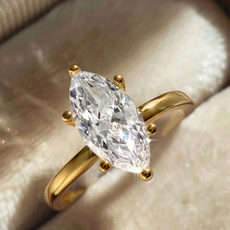 GRA 2CT ريال ماركيز مويسانيتي الماس خواتم الخطبة الزفاف للنساء 925 فضة فاخر الأحجار الكريمة غرامة مجوهرات