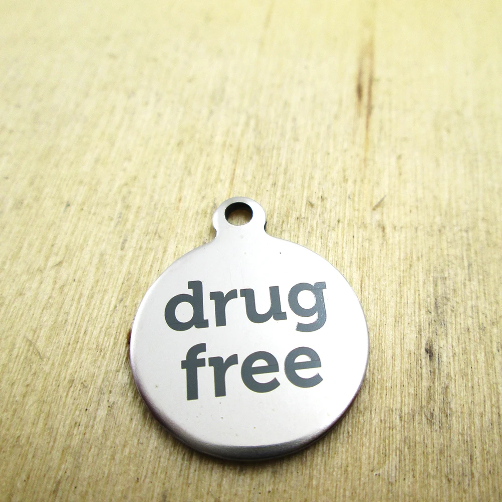 20pcs--drug free stainless steel charms - Laser Engraved - Customized - DIY Charms Pendants