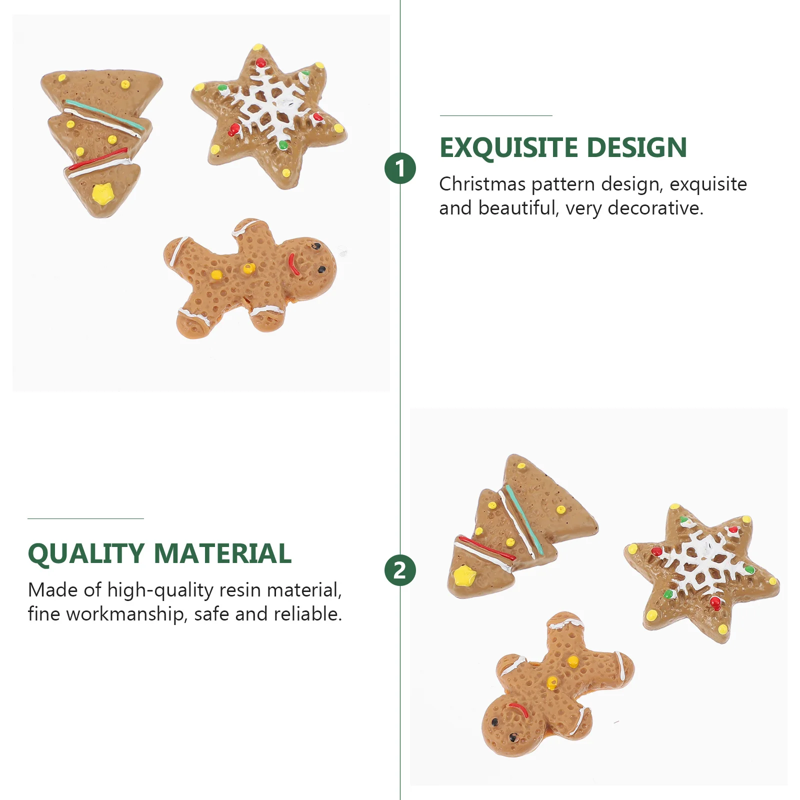 

30pcs Christmas Resin Ornaments Diy Materials For Phone Case Stationery Box Decor Christmas Tree Decorations Party Supplies