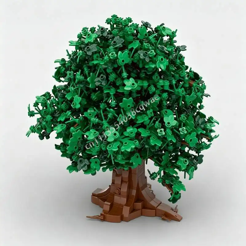 1593PCS MOC Deciduous Tree Model Nature Plant Brick Garden Landscape Custom Puzzle DIY Assembly Educational Toy Decoration Gifts