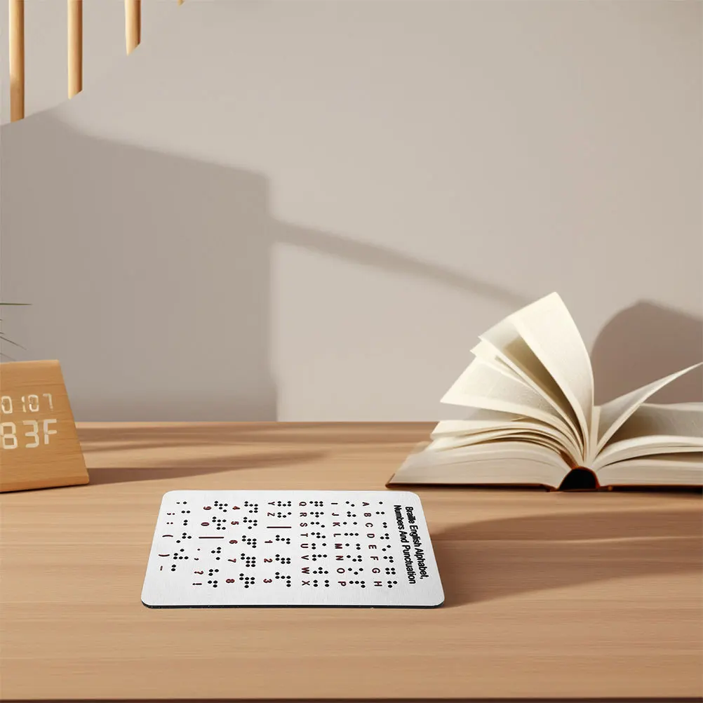 

Metal Braille Letter Board Tactile Learning Tool for Blind Kids Alphabet Numbers Education Aid for School and Home Use