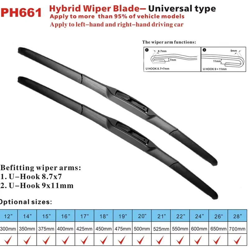 Car Wiper Front Soft Rubber Wiper Blades Set For Opel Corsa C Hatchback 2000 - 2006 Windshield Windscreen Window 20\