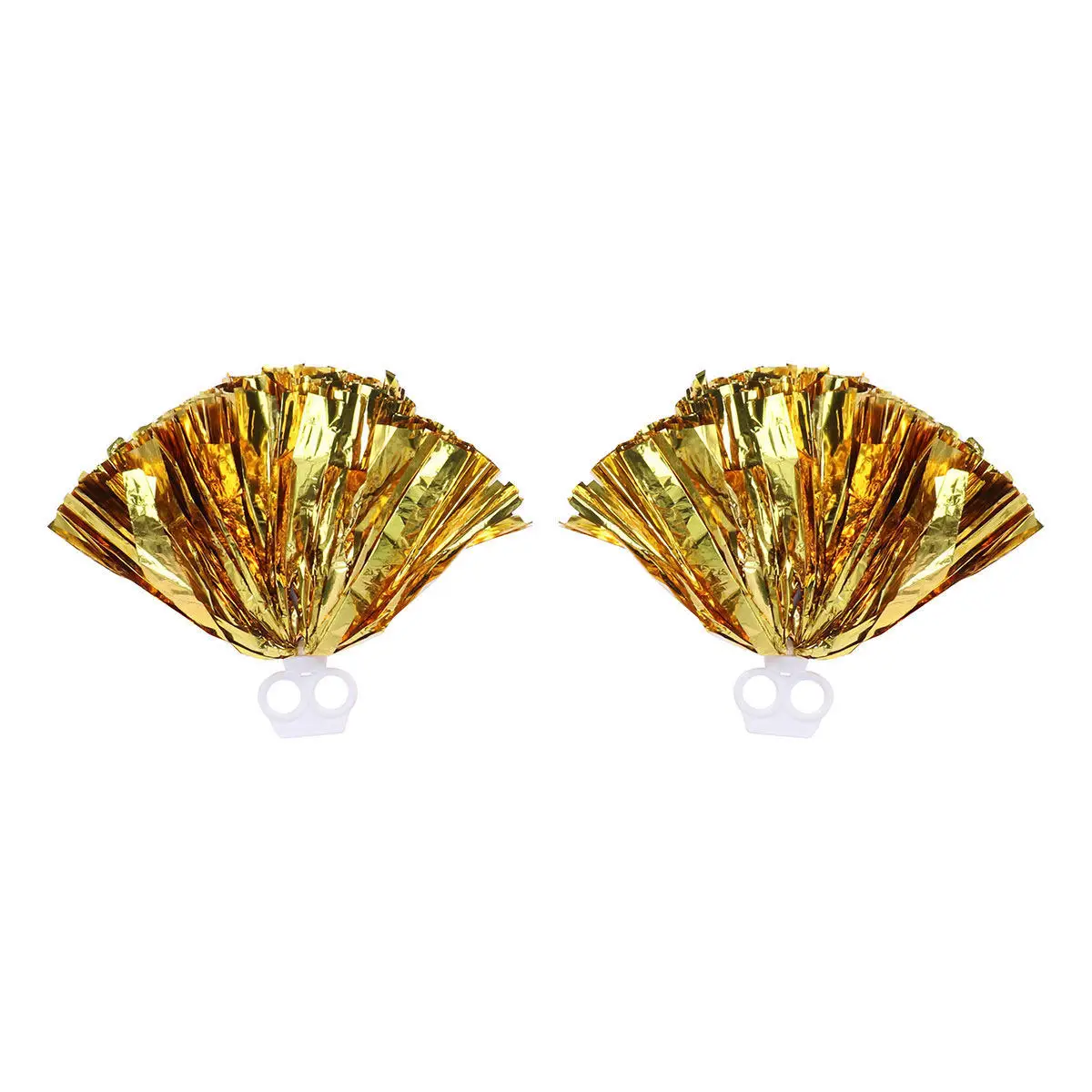 

Набор из 2 глянцевых пластиковых помпонов для черлидинга, золотистые, с гладким кольцом, не царапающие, легкие, для спортивных мероприятий, 30 см