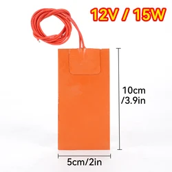 12V Silicone Heater Vehicle Fuel Engine Fuel Tank Heating Pads 15W High Temperature Resistance Heating Waterproof Pad
