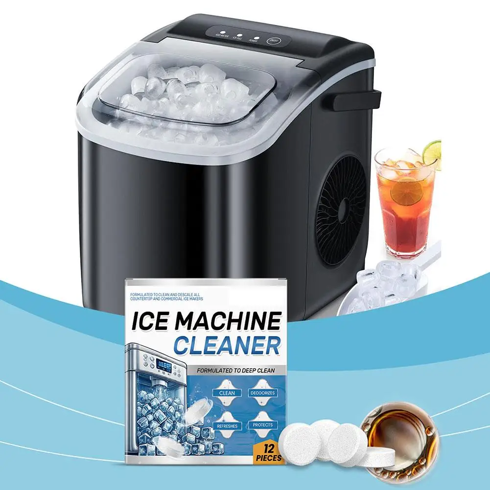 12pcs Ice Machine Cleaning Tablets Home Appliance Care Descaling Deodorizing Prolonging Ice Maker Lifespan Household Tool