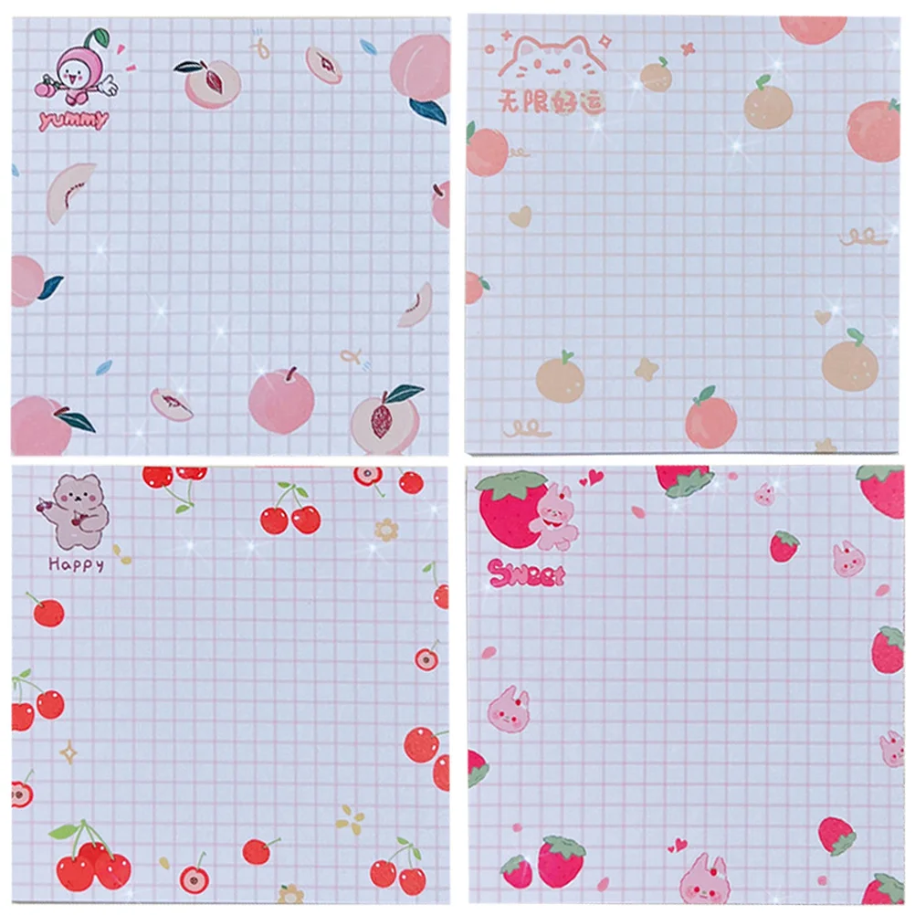 Bloc-notes de fruits autocollants de notes portables pour bureau école usage domestique papier auto-adhésif déchirable conception compacte animaux