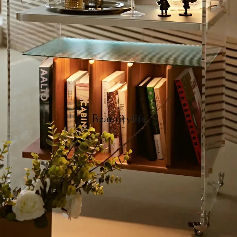 

ls 27Record cabinet sweeping robot Solid wood narrow side cabinet storage small side few cart