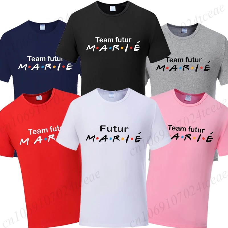 French Evg Future Groom's Team T-shirt Friends Single Bachelor Party Squad Tshirt Groomsman Best Man Engagement Wedding Tees