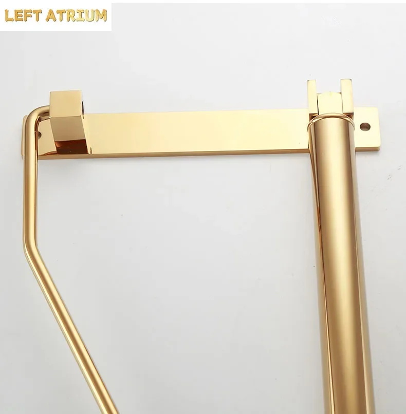 Wall Clothing Hanger Holder Folding Clothes Drying Rack Brass Gold Clothing Hanger Organizer Rack
