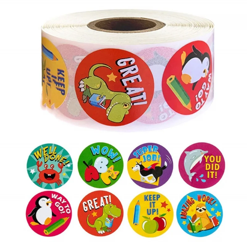 

Reward Stickers for Teachers, 500 Pcs Animals Stickers for Kids in 8 Designs, Cute 1.5 Inch School Teacher Supplies