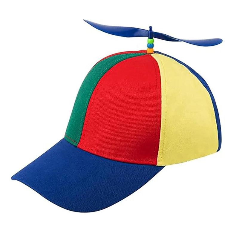 프로펠러 모자, 다채로운 프로펠러 모자, 프로펠러가 있는 성인 헬리콥터 모자, 여름 태양 보호 모자 프로펠러 모자