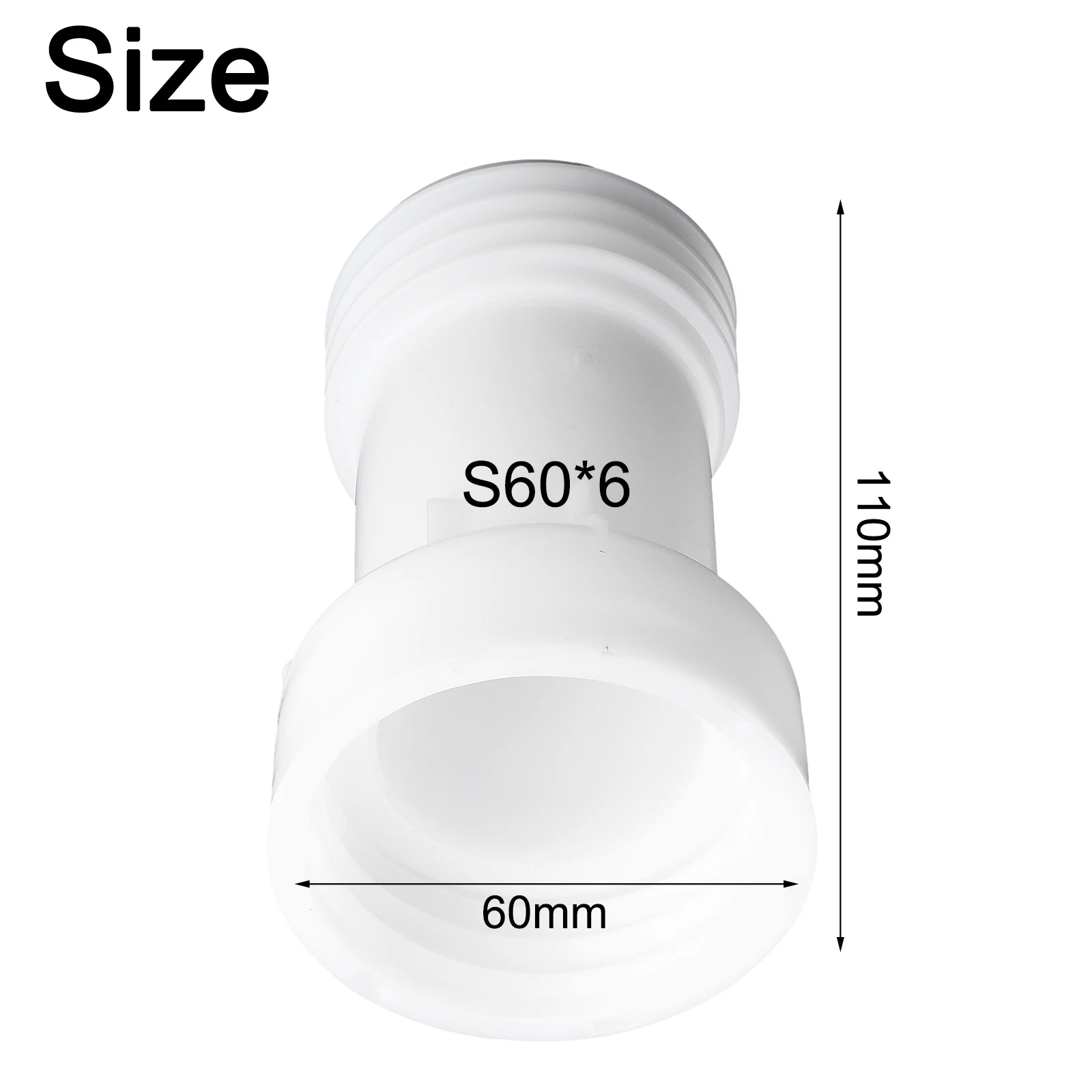 1 Piece S60X6 IBC Ton B-arrel Extension Joint Plastic Joint Dust Drain Tube Discharge Outlet Extension Rainwater Tank Adapter