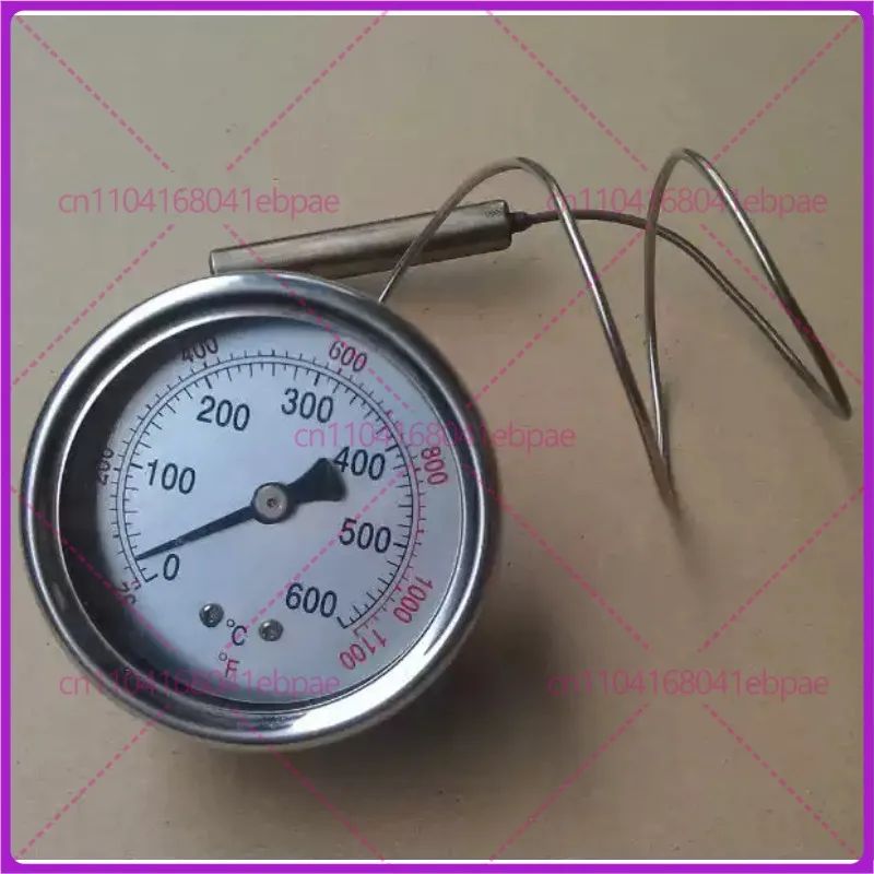 Pizza Oven Spare Parts High Temperature Circular 0-500 Degrees Thermometer 0°-500° Temperature Gauge With Probe