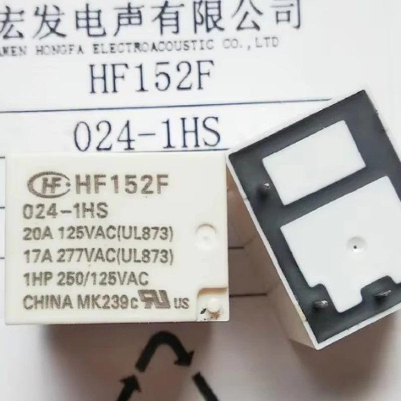 Hf152f 024-1hs 24VDC one set of normally open 4-pin 17a277vac relay