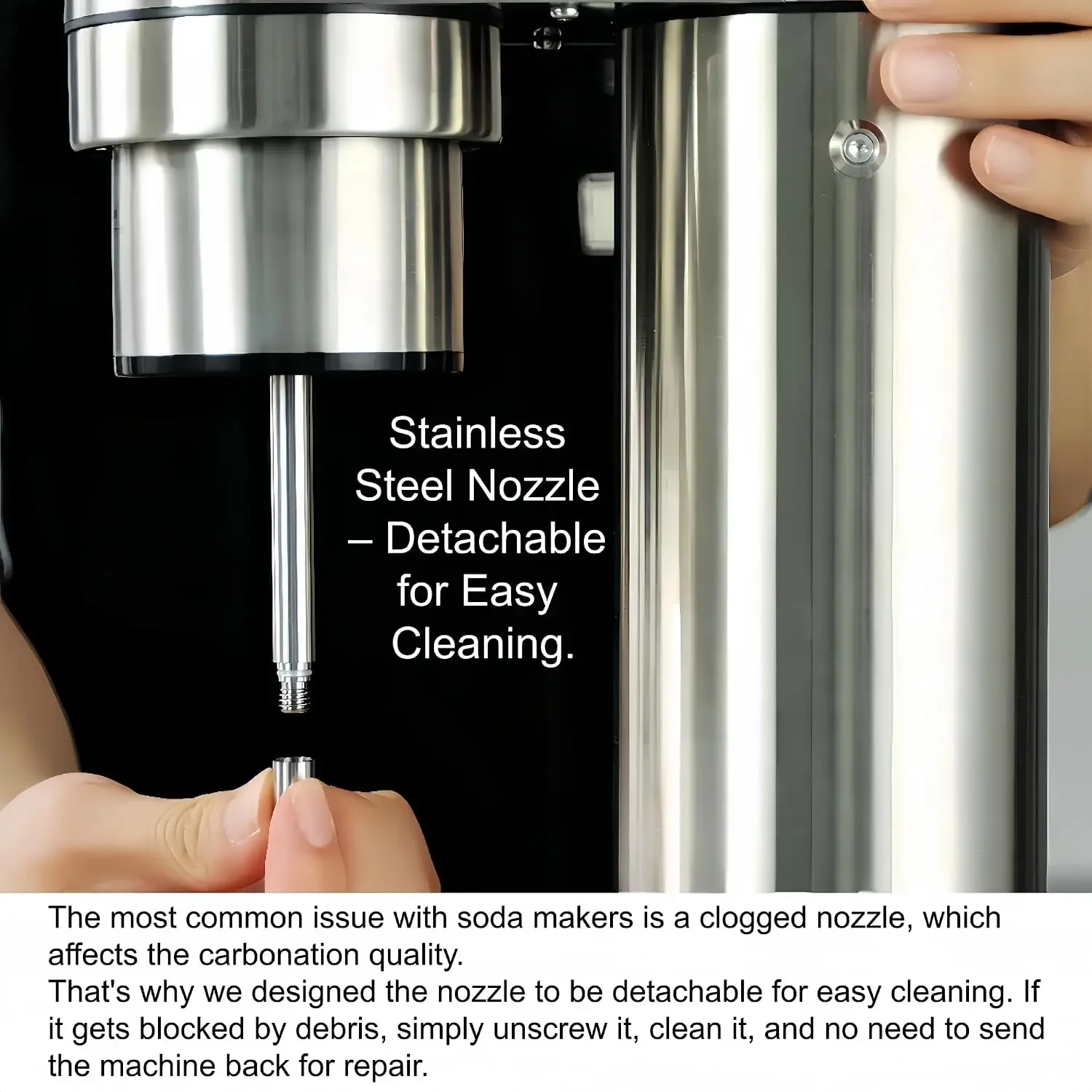 Carbonates Any Drink- Soda Maker Machine-304 Stainless Steel Sparkling Water Maker, Carbonator Machine with BPA Free