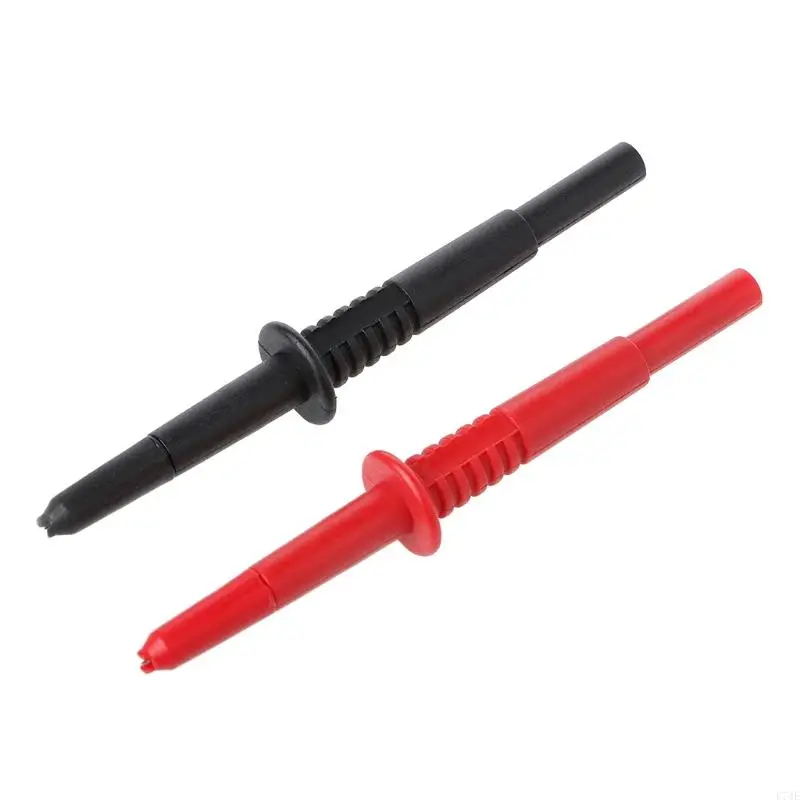 E74E 2 Pcs /1 Set Copper Rod Multimeter Testing Probe 4mm Socket Type Probe Banana Connector Red/ Black