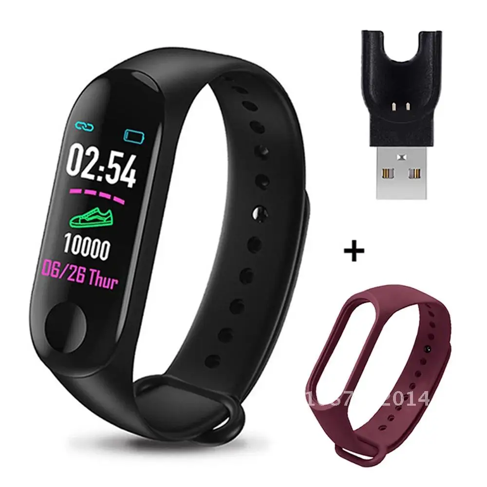 

Smart Watch M3 Plus Bluetooth-compatible Health Wristband Heart Rate Blood Pressure IP65 Waterproof Fitness Tracker Watch M3