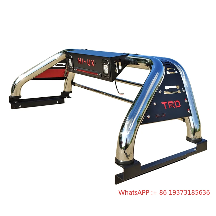 3 Inch Sport Roll Bar with Light 201 304 S/S Roll Bar for Hilux Rocco Revo Vigo Navara Np300 D40 D22 Dmax Bt50 Pickup Sport Roll