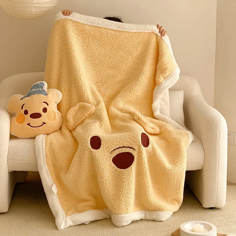 Blanket Cartoon Lamb Velvet Blanket Children Adults Autumn Winter Sofas Bedrooms Double-sided Velvet Blankets Warm Comfortable