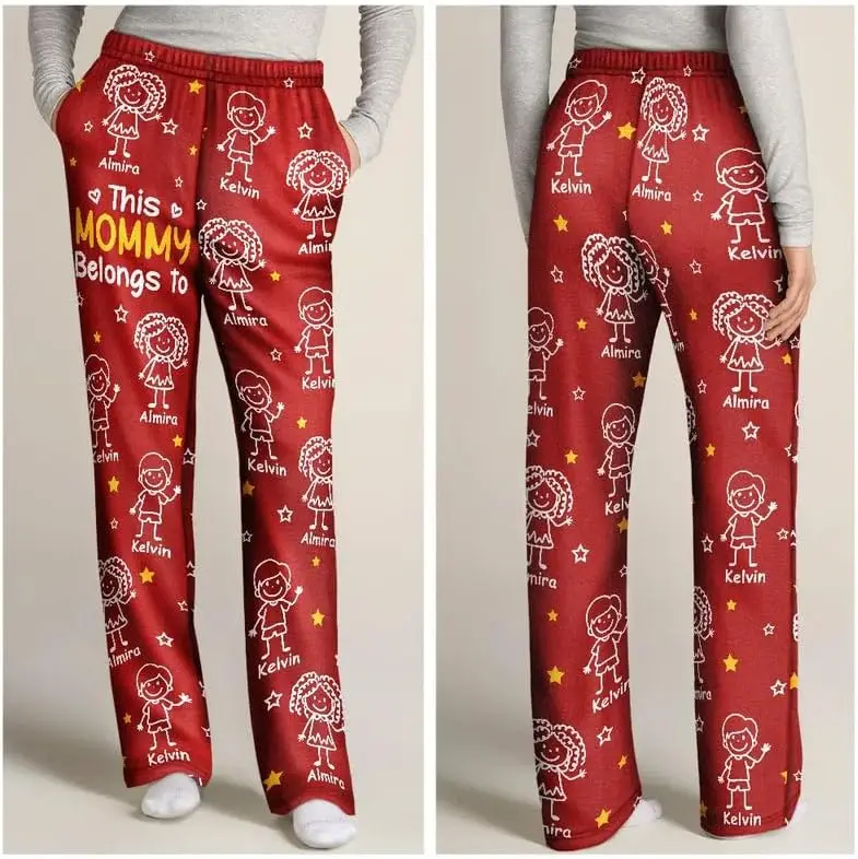 กางเกงชุดนอน - ของขวัญคริสต์มาสที่มีรูปหน้าแบบกำหนดเอง เหมาะสำหรับครอบครัว เพื่อน และการหัวเราะในวันหยุด