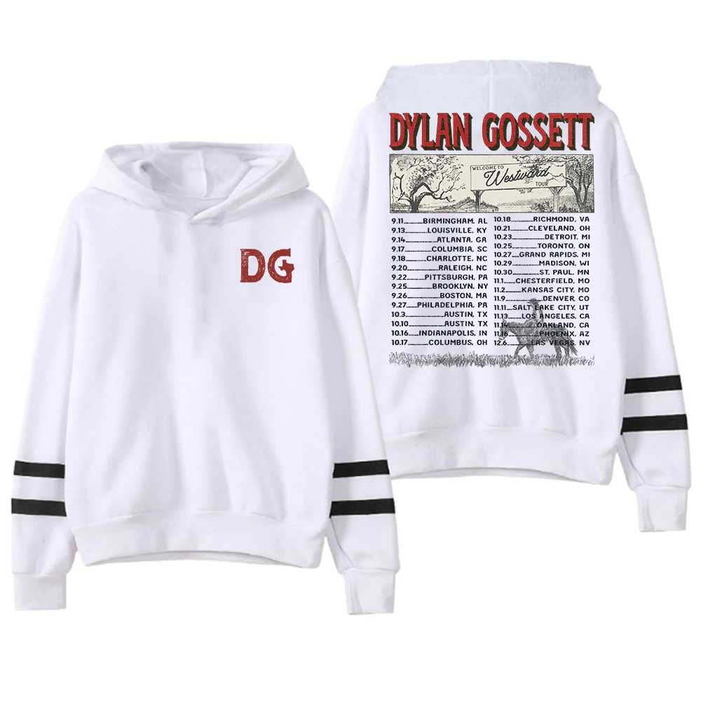 سترة GF Dylan Gossett The Westward Tour 2025 بغطاء للرأس بدون جيوب وقضبان متوازية وأكمام ملابس الشارع الشهير للنساء والرجال مع قلنسوة