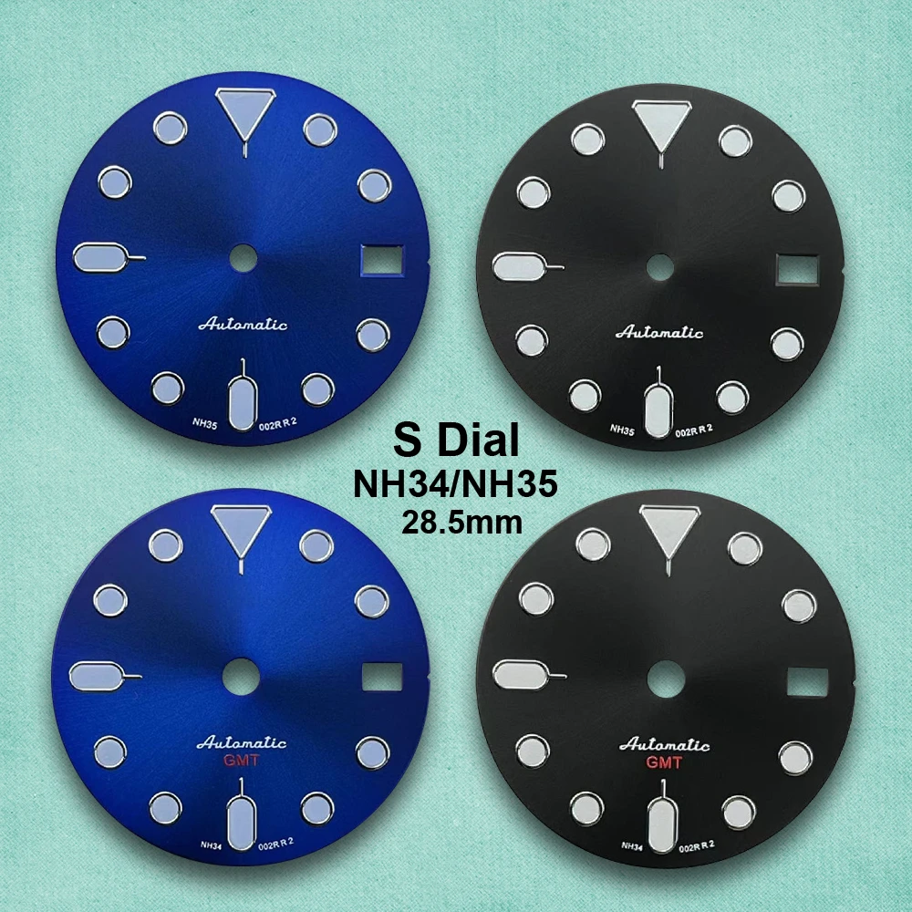 

28.5mm S5 Logo GMT SKX007 Dial Fit NH34/NH35/NH36 Movement Green Luminous High Quality Watch Modification Accessories