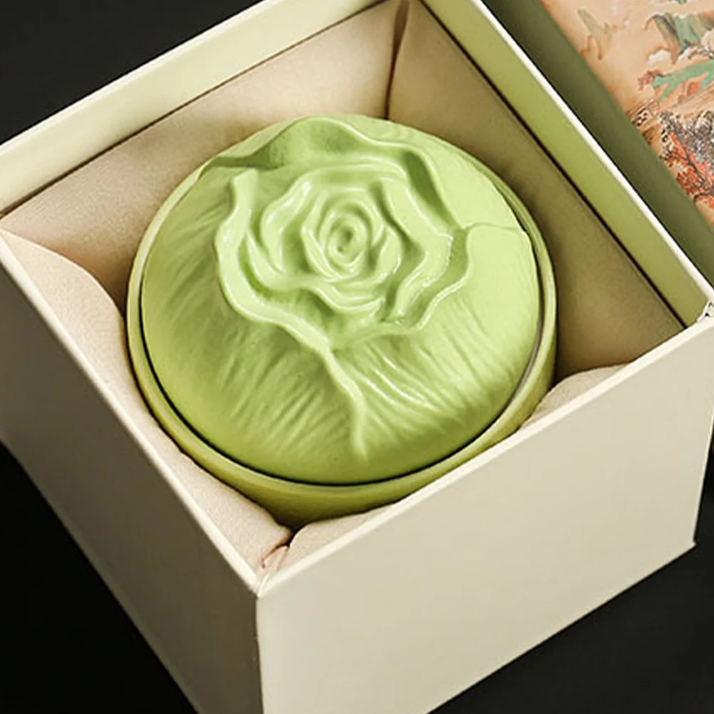 

Ceramic Tea Canister Cabbage Shape Decorative Storage Jar for Loose Tea Coffee Candy Cookie Holder Kitchen Counter