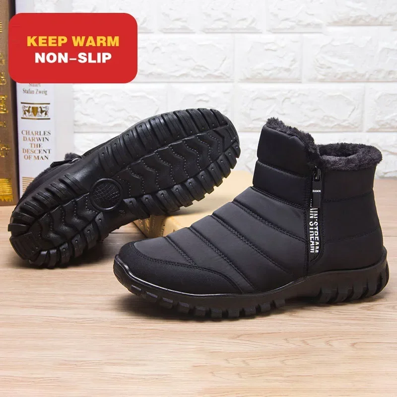 Winter Boots Men Waterproof Snow Men Shoes Flat Casual Winter Shoes Ankle Boots for Women Plus Size Couple Shoes